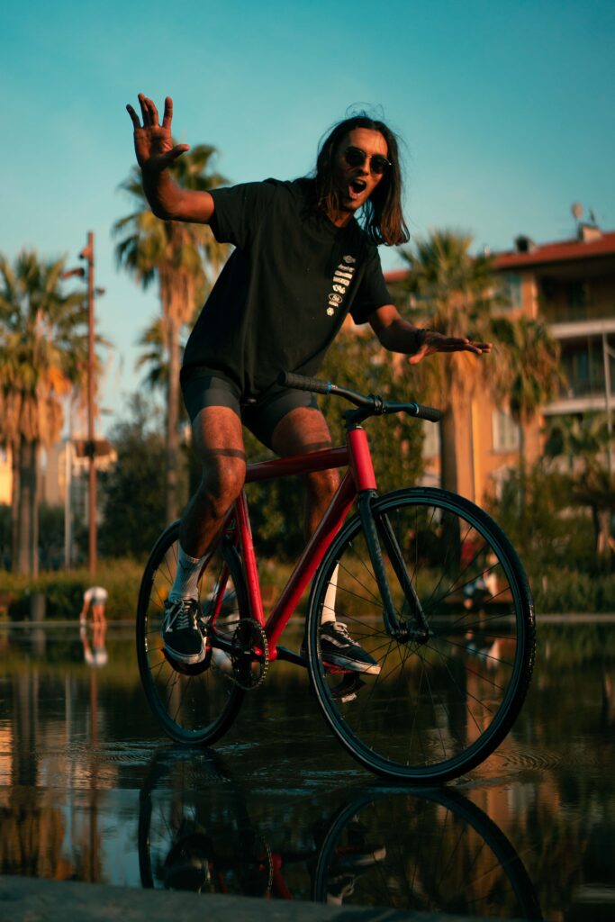 Track store stand bike