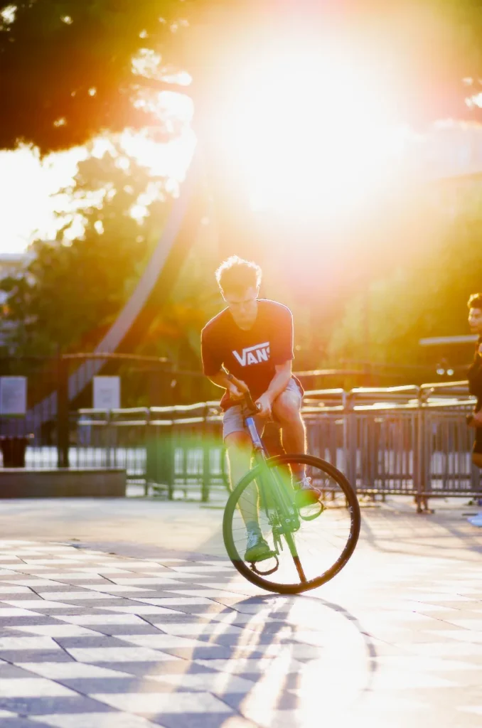 El Fakijoe riding in golden evening light