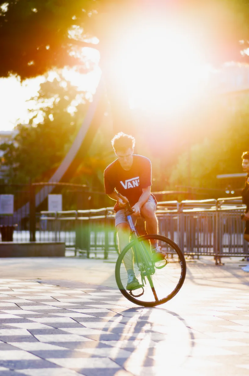 El Fakijoe riding in golden evening light